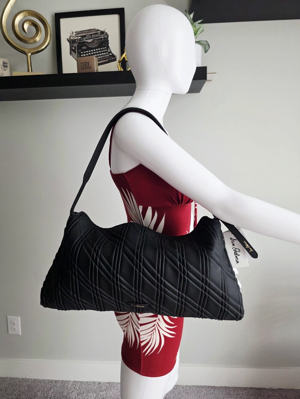 Black Quilted Hobo Shoulder Bag